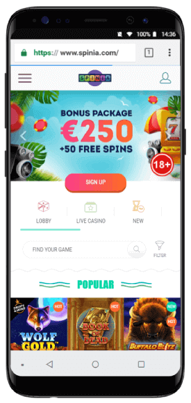 Spinia Casino Mobile Review