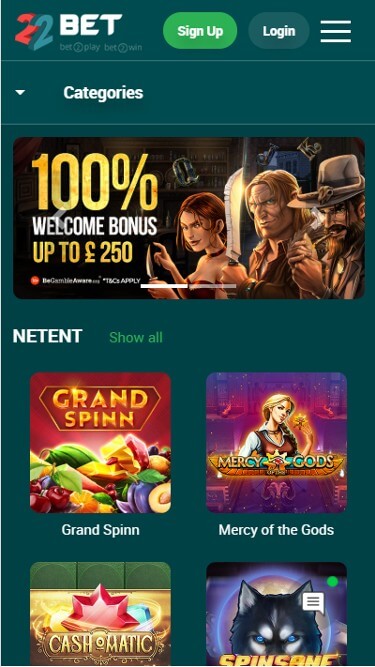 22 Bet Casino Mobile Review