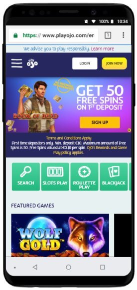 PlayOJO Casino Mobile Review