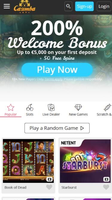 casimba casino mobile review