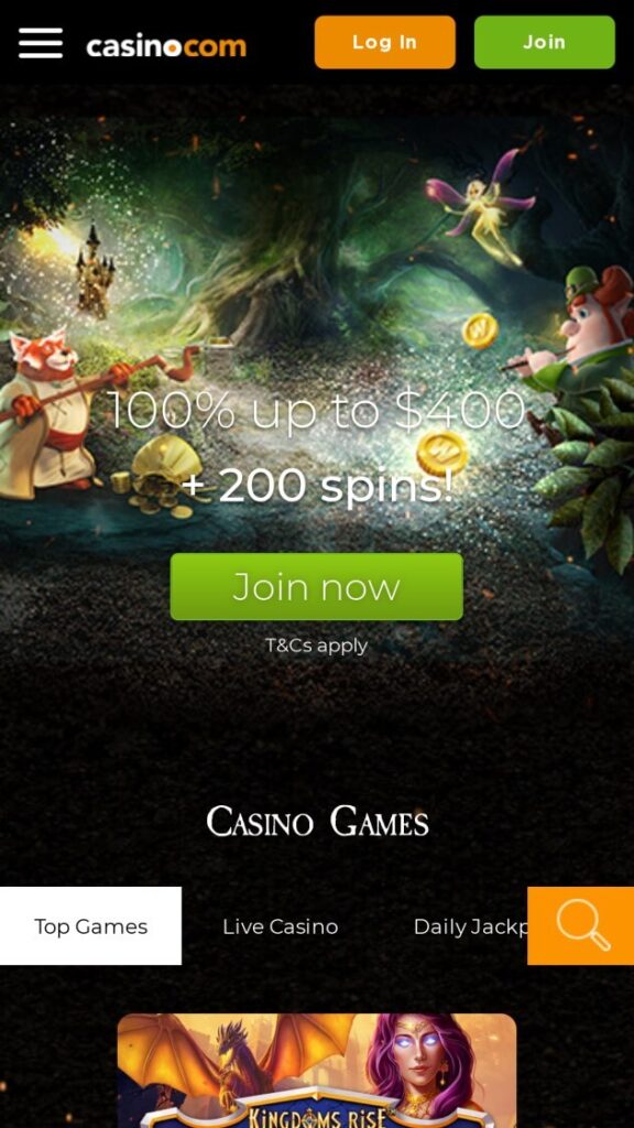 Casino.com Mobile Review