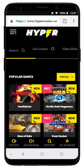 hyper casino mobile review