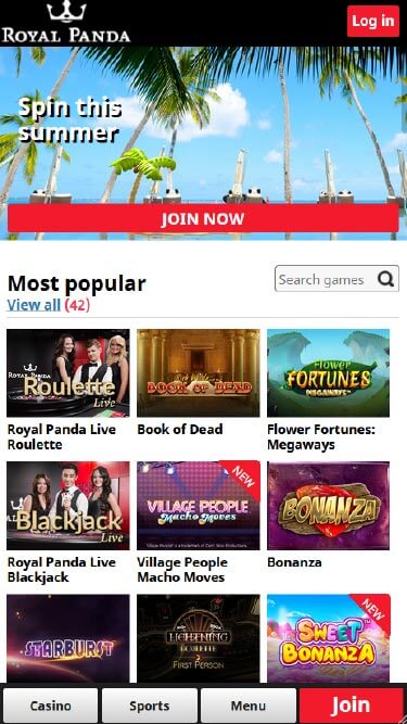 Royal Panda Casino Mobile Review